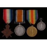 First World War Trio, 1914 Star ( M1-07570 PTE. F.J. FIELD. A.S.C. ) 1914-1918 British War Medal,