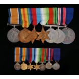 First and Second World War group of seven, 1914-1918 British War Medal, Victory Medal ( 2 MTE. C.