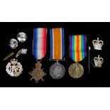 First World War Trio to include 1914-15 Star ( 5206, GNR. C. HOWE, R.G.A.) British War Medal and