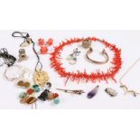 Jewellery, to include a coral necklace, various beads, pendant, bangle, etc, (qty)