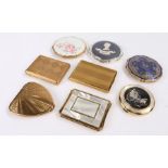 Collection of compacts, to include Kigu, Stratton and Vouge, (8)