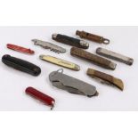 Collection of pocket knives, to include a Military issue example a Charles Wells Ltd Example and