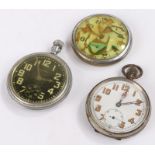 Jaeger Lecoultre military pocket watch, AF, together with two further pocket watches, (3)