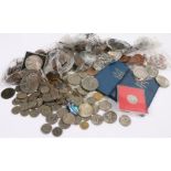 Collection of coins, to include Crowns, Three Pence, pieces, world coins, etc, (qty)