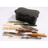 Collection of pens, retracting pencils, etc, (qty)