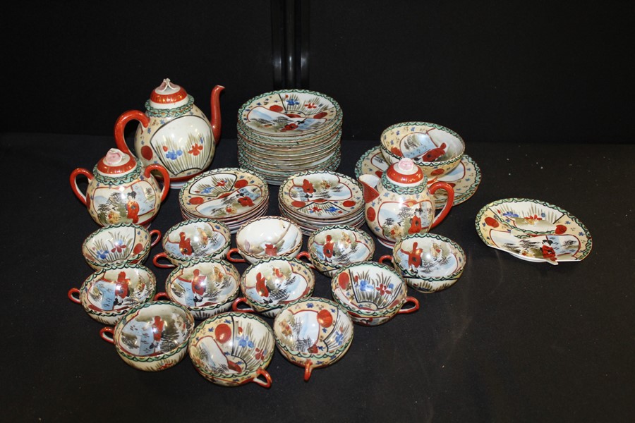 1930s Japanese tea service to include plates, mugs, bowls and saucers.