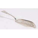Victorian silver fish slice, London 1853, maker Samuel Hayne & Dudley Cater, with pierced scroll