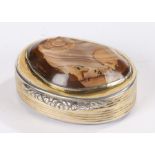George IV silver and agate snuff box, Birmingham possibly 1825, maker TP possibly for Thomas
