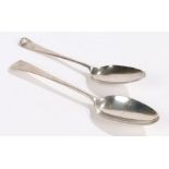 George III silver tablespoon, London 1774, maker IW, the reverse of the handle initialled G.I.A.