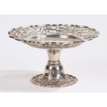 Edward VII silver tazza, London 1906, maker Goldsmiths & Silversmiths Company Ltd, with pierced