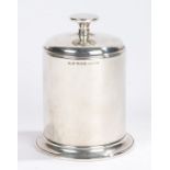 George V silver cigarette dispenser, Birmingham 1942, maker Joseph Gloster Ltd. of cylindrical