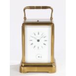 French Billiet & Cottebrune gilt brass carriage clock, the gilt brass five glass case with a