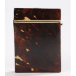 Victorian tortoiseshell card case, of rectangular form, 10.5cm high