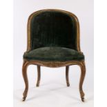 19th Century gilt wood chair, with a channel moulded frame and pad back above the stuff over seat
