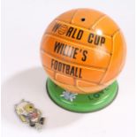 Lovell's World Cup Willies tin plate football, 1965, 22cm high