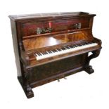 Chappell & Co of London upright piano, with a walnut case and metal frame