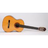 Spanish acoustic guitar, A. Morales Granada, rosewood case back, cedar wood front, label to the