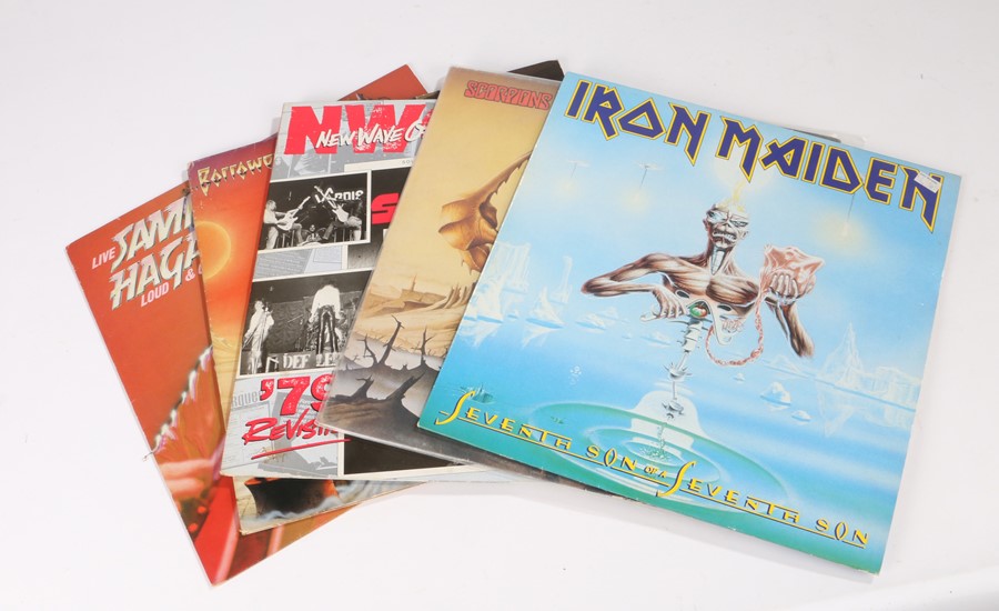 5 x Heavy Metal LPs. Scorpions - Lonesome Crow. Diamond Head - Borrowed Time. Sammy Hagar - Loud &