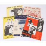 Seven pieces of sheet music to include Elvis Presley (2), Buddy Holly, Bill Haley, Eddie Cochran,