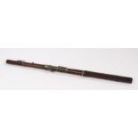 Godfroy rosewood flute, two sections stamped GODFROY
