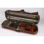 Full size Violin, two piece case back, label to the interior Degani Giulio di Eugenio violin,