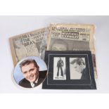 A mounted promo photo of Billy Fury boldly signed in biro (COA), together with two 1960's NMEs