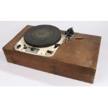 Garrard 301 turntable with SME series III arm, mounted on a wooden plinth base