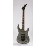 Tokai Custom Edition electric guitar, black and white electric crackle effect, mahogany neck, serial