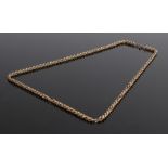 9 carat gold necklace, with rope twist design and clasp end, 13.6 grams