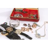 F.H.B gentleman's wristwatch, two Timex wristwatches, costume jewellery, all housed in a musical