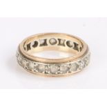 9 carat gold paste set eternity ring, 4.1g