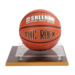 Ed Sheeran's "The Rock" basketball, embossed "ED SHEERAN Times Union Center Albany, NY May 13,