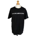 Ed Sheeran's black T-shirt printed in white "MERCURY LOUNGE NYC", size large. All of the Ed