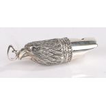 Silver whistle in the form of an eagles head