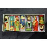 Russian doll style painted wood nativity set