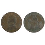 British Token, copper Halfpenny, 1790, Shakespeare