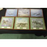 Collection of Second World War interest prints of aviation, to include 'Lancasters over the Pas de