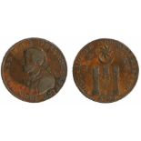 British Token, copper Halfpenny, 1794, JOHN HOWARD F.R.S PHILANTHROPIST with a profile bust, reverse