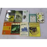 Collection of nine entomology books, to include "The Pictorial Encyclopedia of Insects" - V.J.