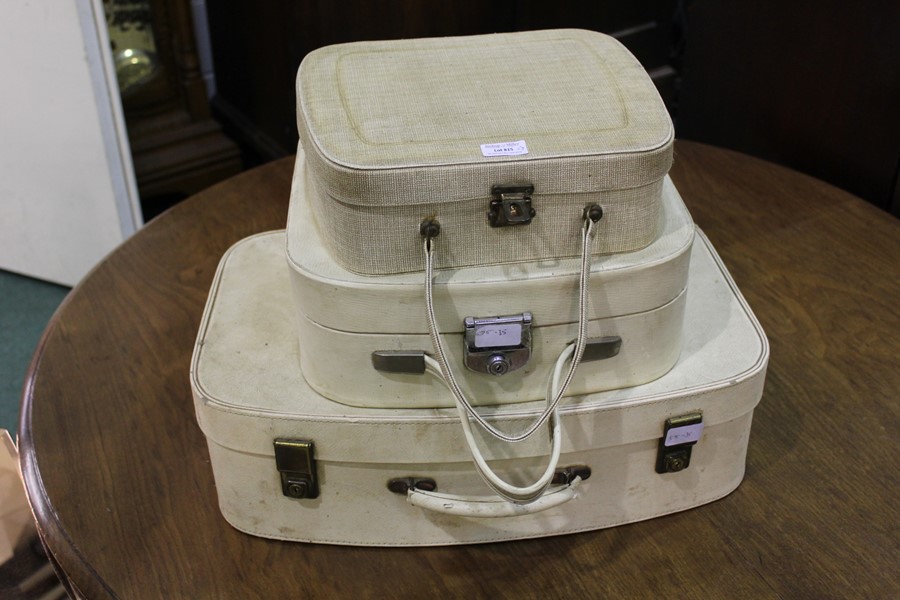 Three mid 20th Century suitcases and vanity cases (3)