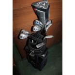 Callaway Golf X20 golf clubs, consisting of sand wedge, pitching wedge 3-9 irons, Razr hawk