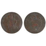 British Token, copper Halfpenny, 1791, Arts Nostra Conditor, reverse Leeds Halfpenny