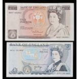 Bank of England, £5 Page, AY41 351882 and £10 Somerset BU87 682921, (2)