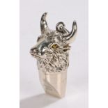 Silver whistle in the form of a Bull head