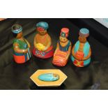 Indonesian painted wood nativity set