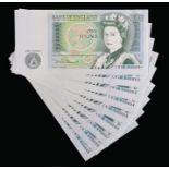 Bank of England consecutive run, £1 notes, Somerset, CN76 540881 to CN76 540889, (9)