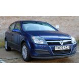 2005 Vauxhall Astra, five door hatchback in blue, 1364cc petrol engine with manual transmission,