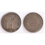 George III silver token, 1811, Peterborough bank silver Eighteen pence token, Cole & Co