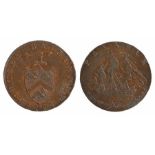 British Token, copper Halfpenny, 1794, PORTSEA HALFPENNY, with crest, reverse PAYABLE above a