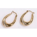 Pair of 9 carat gold earrings, of swag form, 1.6g
